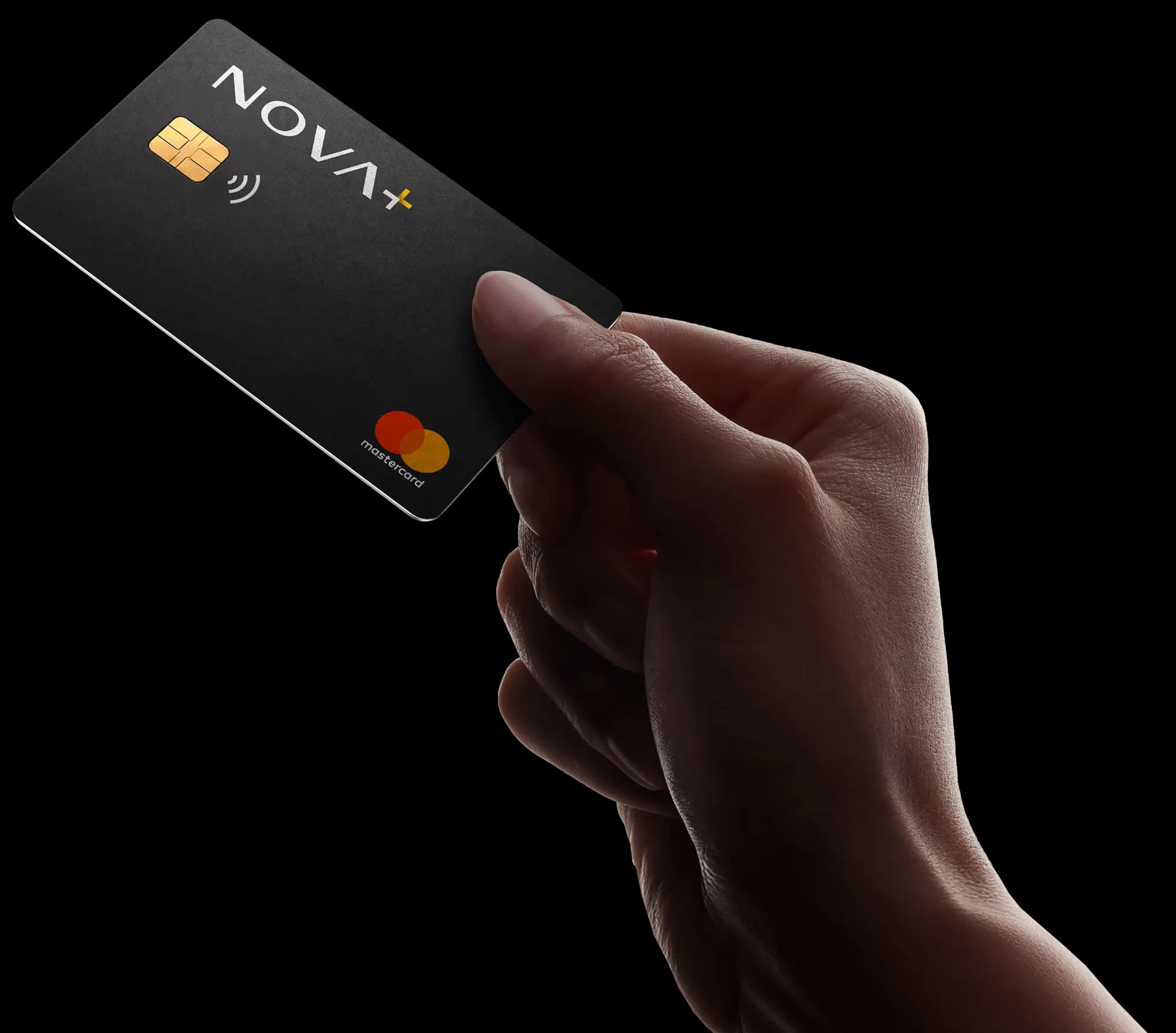 NOVA+ card held in hand