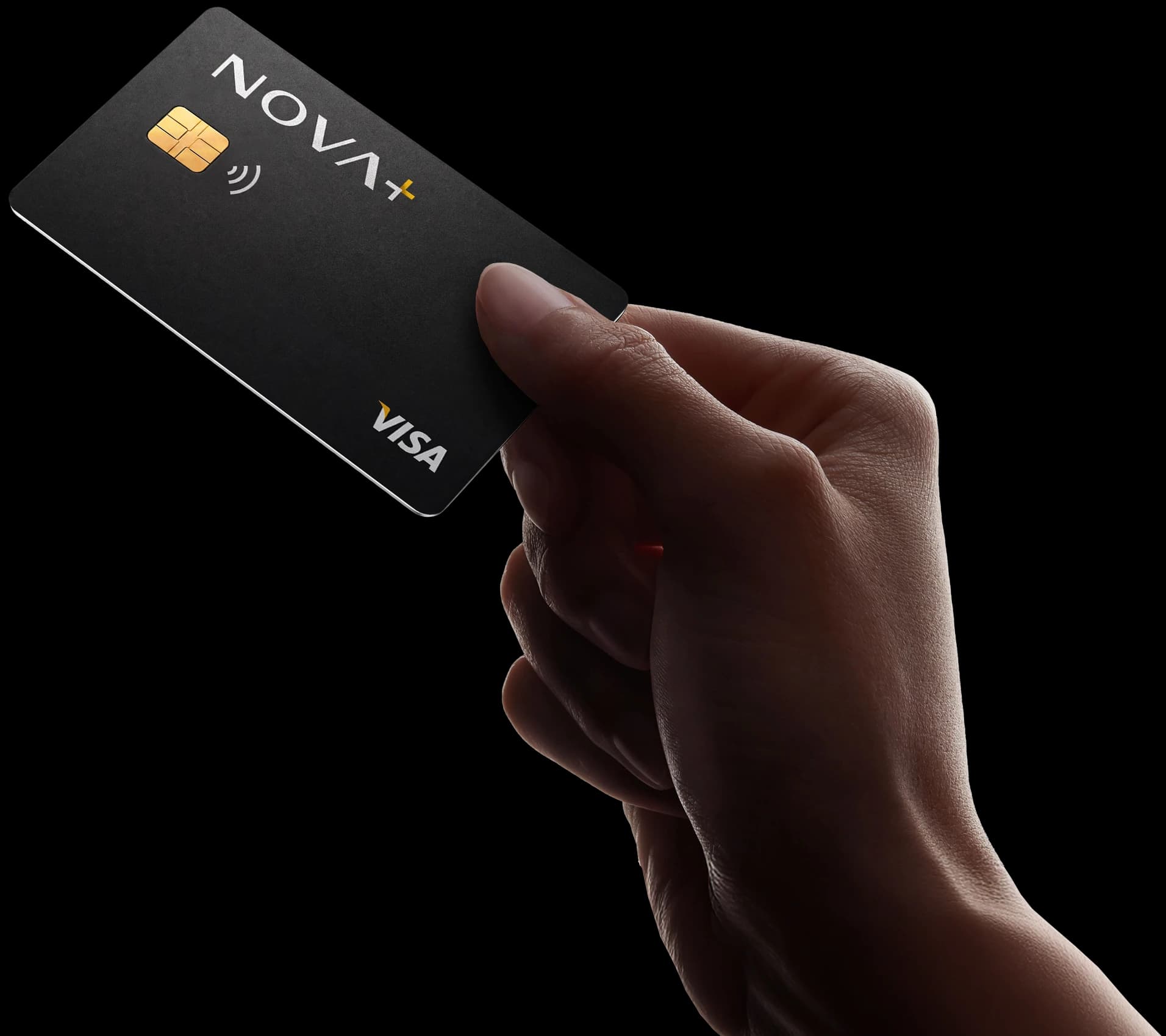 NOVA+ card held in hand